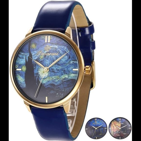 Pavaruni Van Gogh Starry Night Art Wrist Watch GiftSimple Design Artwork